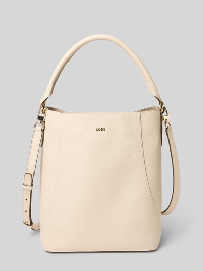 BOSS Beuteltasche aus genarbtem Leder Offwhite 2
