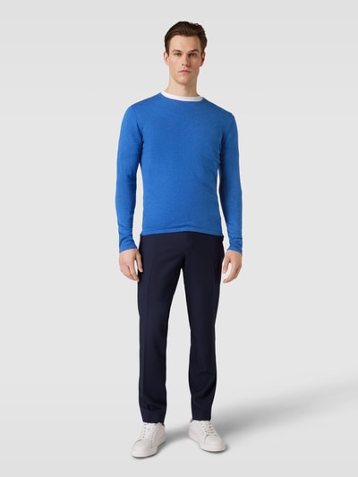 Christian Berg Men Strickpullover in unifarbenem Design  Royal 1