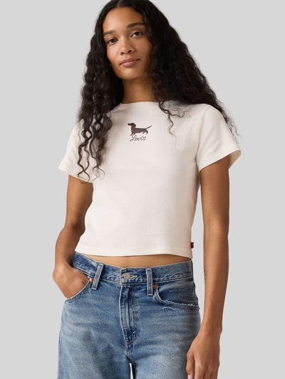 Levi's® Regular Fit T-Shirt mit Motiv-Stickerei Modell 'ESSENTIAL' Ecru Melange 1