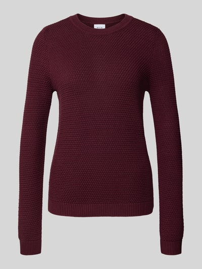 VILA Strickpullover mit gerippten Abschlüssen Modell 'dalo' Pflaume 2