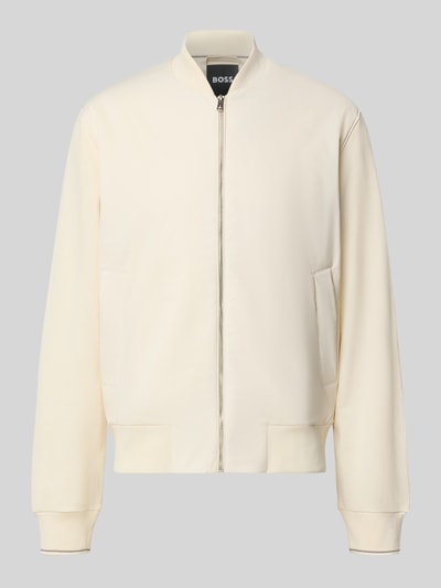 BOSS Regular fit sweatjack van puur katoen model 'Skiles 55' Offwhite - 2