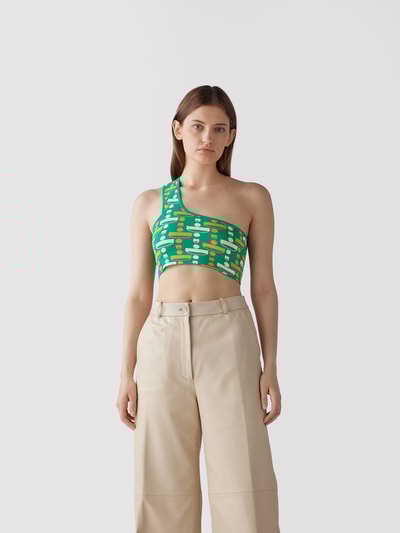 Dodo bar Or Crop Top mit Allover-Label Grün 4
