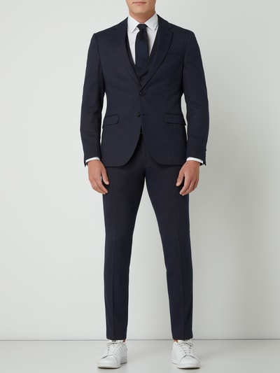 MC NEAL Slim fit colbert Flex Suit met geweven motief  Marineblauw - 1