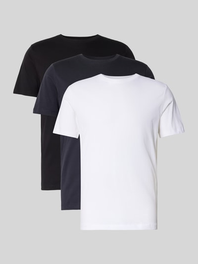 SELECTED HOMME Regular Fit T-Shirt Set aus reiner Baumwolle im 3er-Pack Weiss 2