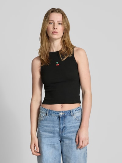 Review Tanktop mit Motiv-Stitchings Black 4