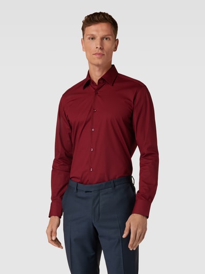 BOSS Regular Fit Business-Hemd mit Kentkragen Modell 'Joe' Bordeaux 4