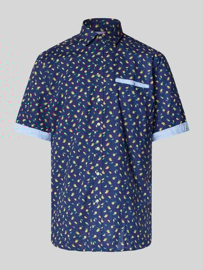 Christian Berg Men Regular Fit Freizeithemd mit Kentkragen Marine 2