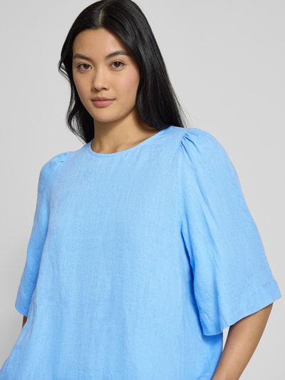 Seidensticker Regular Fit Leinenblusenshirt mit 1/2-Arm Hellblau 3