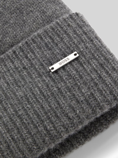 BOSS Czapka z czystego kaszmiru model ‘HONESTO’ Jasnoszary melanż 4
