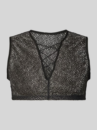 Produktfoto, Semitransparente Brassière Modell 'Night Universe' von WOH, schwarz, Material-Mix mit Stretch, feine Netzstruktur, cropped