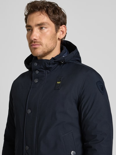 Blauer Usa Donsjack met capuchon, model 'CHESTER' Marineblauw - 3