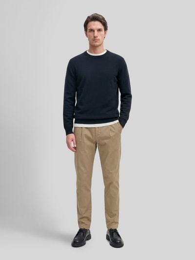 Marc O'Polo Regular Fit Pullover aus Baumwoll-Mix mir Schurwoll-Anteil Marine 1