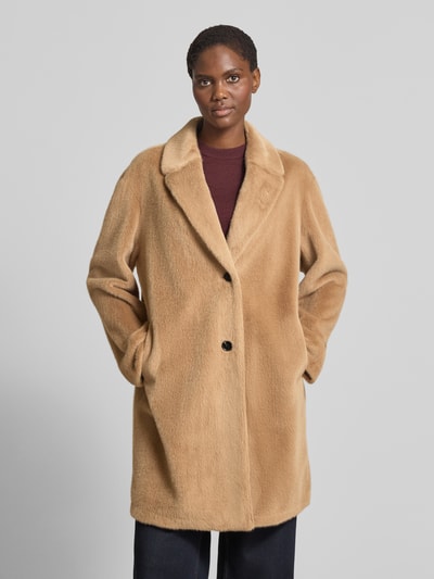 WHITE LABEL Mantel mit Reverskragen Cognac 4