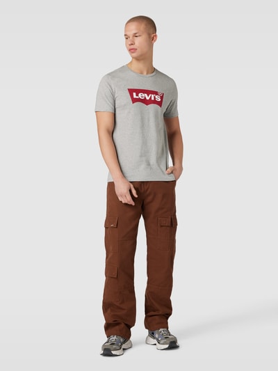 Levi's® T-shirt melanżowy z nadrukiem z logo Jasnoszary melanż 1