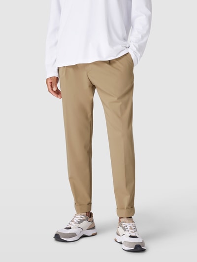 Strellson Chino mit Bügelfalten und Beinumschlag Modell 'Louis' Beige 4