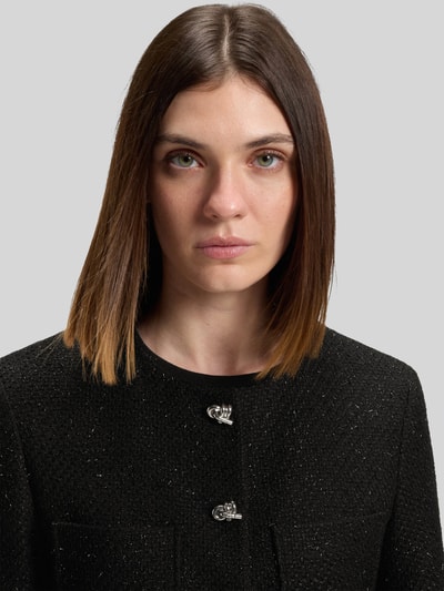 HUGO Shaped fit blazer van bouclé, model 'AFRANZI' Zwart - 3