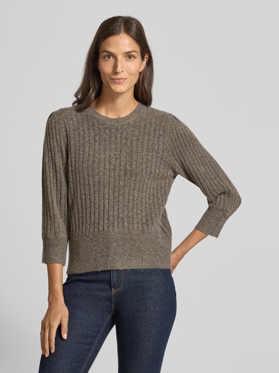 FREE/QUENT Strickpullover mit Strukturmuster Modell 'HARA' Taupe 4