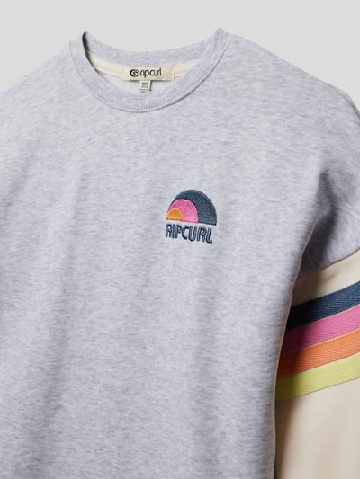 Rip Curl Sweatshirt met labelstitching Lichtgrijs gemêleerd - 2