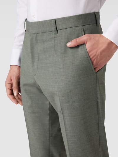 BOSS Stoffen broek met persplooien, model 'Genius' Rietgroen - 3