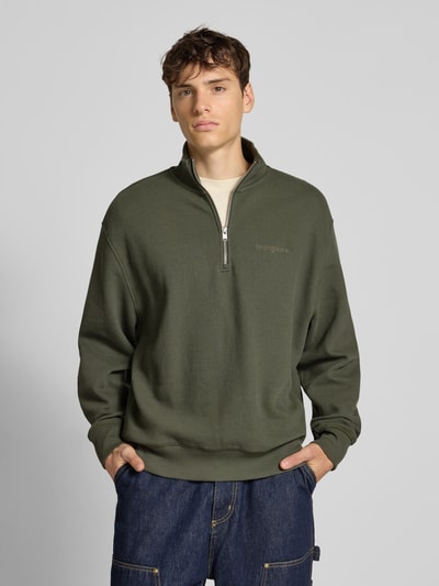 Tommy Jeans Bluza z kołnierzem o kroju relaxed fit z czystej bawełny Ciemnozielony 4