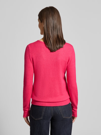 VILA Regular Fit Longsleeve aus Viskose in Strick-Optik Modell 'Viril' Pink 5