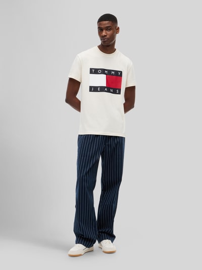 Tommy Jeans Relaxed Fit T-Shirt aus reiner Baumwolle mit Logo-Print Offwhite 1