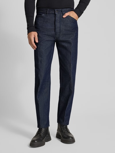 HUGO Jeansy o kroju tapered fit z czystej bawełny model ‘HUGO’ Jeansowy niebieski 4