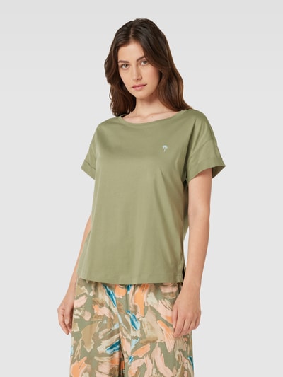 Esprit T-shirt z wyhaftowanym motywem Khaki 4