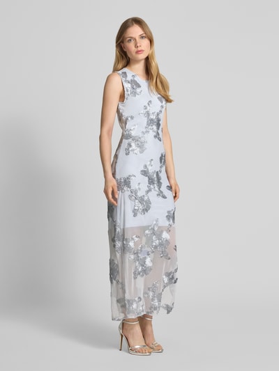 YAS Avondjurk met ronde hals, model 'FLOREE' Lichtblauw - 1