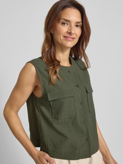 JAKE*S STUDIO WOMAN Regular Fit Blusentop mit Brustpattentaschen Khaki 3