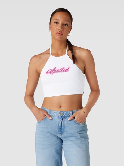 REVIEW Neckholder Crop Top SPOILED Print Weiss 4