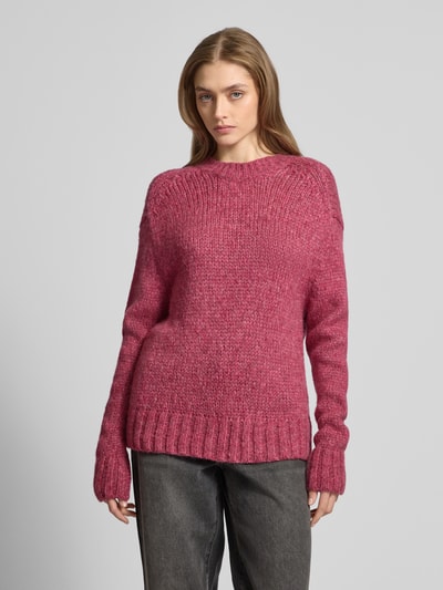 Marc O'Polo Denim Strickpullover mit Rundhalsausschnitt Fuchsia 4