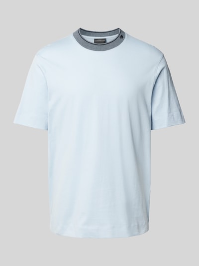 Emporio Armani T-Shirt mit Label-Stitching Hellblau 2