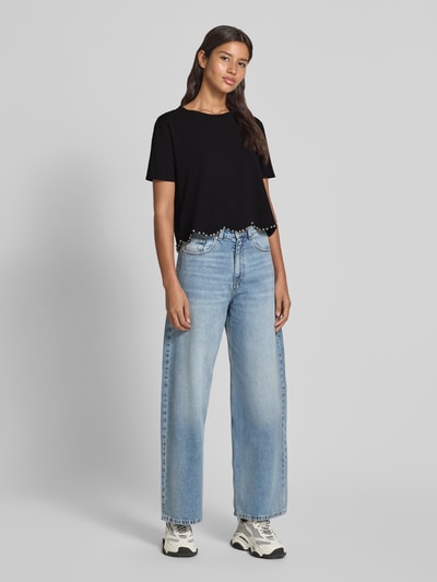 Liu Jo White T-shirt met siersteentjes Zwart - 1