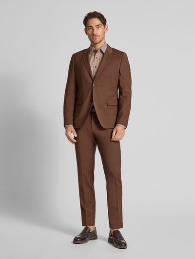 ETERNA Modern fit zakelijk overhemd met kentkraag Zand - 1