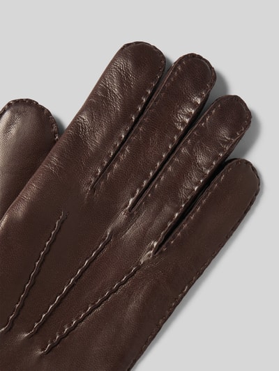 Hestra Rękawiczki z detalem z logo model ‘Edward’ Jasnobrązowy 3