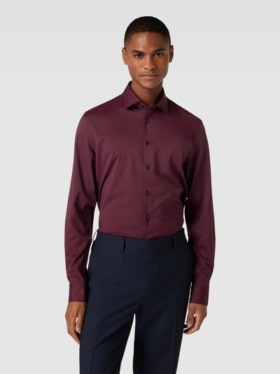 Jake*s Slim Fit Business-Hemd mit Kentkragen Bordeaux 4