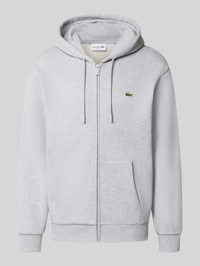 Productfoto, Regular Fit sweatjack van katoenmix van Lacoste in lichtgrijs met gladde structuur, Heren sweatjack van Lacoste