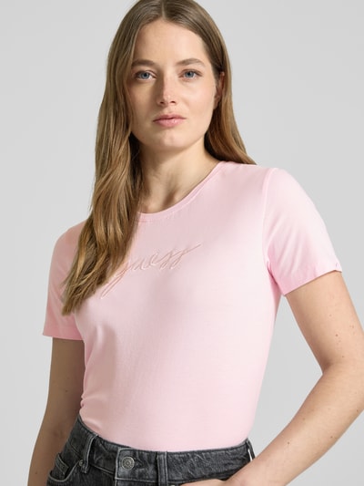 Guess T-Shirt mit Label-Stitching Modell 'LUCIA' Rosa 3