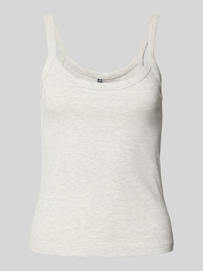 Pieces Slim Fit Trägertop aus Baumwoll-Mix Modell 'MAY' Hellgrau Melange 1