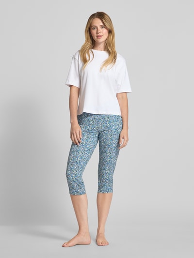 Schiesser Slim fit bermuda met tunnelkoord, model 'Mix+Relax' Blauw - 1