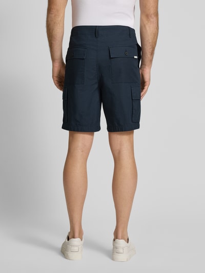 Knowledge Cotton Apparel Bermuda met Franse steekzakken Donkerblauw - 5