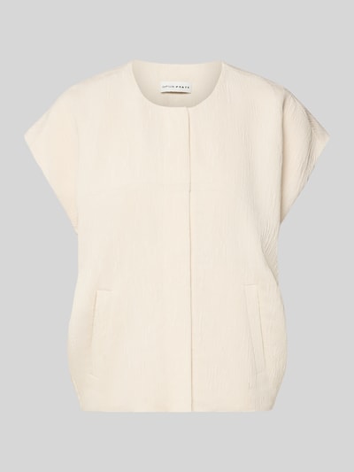 Produktfoto, Bluse aus Viskose-Mix mit Eingrifftaschen Modell 'Wenali' von OPUS PANTS in Creme, strukturierte Oberfläche, Loose Fit, Rundhalsausschnitt