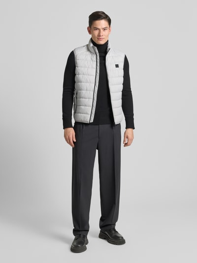 Marc O'Polo Regular fit bodywarmer met logopatch Lichtgrijs - 1