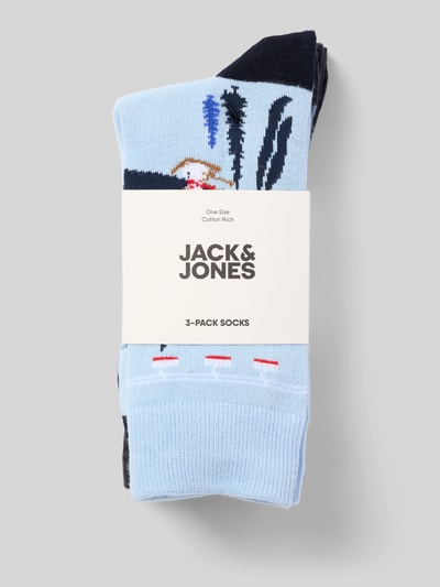 Jack & Jones Socken im 3er-Pack Modell 'SKIING LANDSCAPE' Hellblau 3