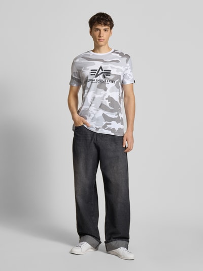 Alpha Industries T-shirt z nadrukiem z logo i okrągłym dekoltem Biały 1