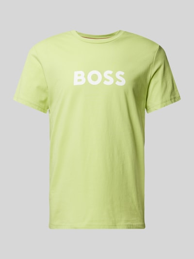 BOSS T-Shirt mit Label-Print Hellgruen 1