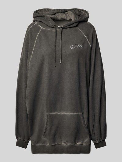 Guess Oversized hoodie met strass-steentjes, model 'ROSE' Zwart - 1