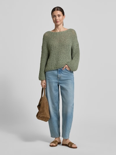 Marc O'Polo Relaxed Fit Pullover aus Baumwoll-Mix Hellgruen 1