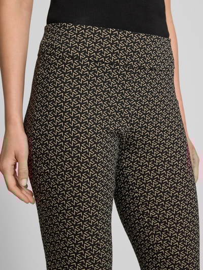 STEHMANN Flared stoffen broek met elastische band, model 'Ina' Zwart - 3